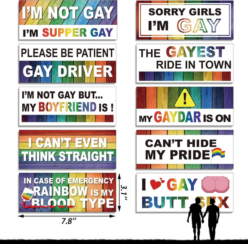 LGBT Rainbow Bumper Stickers - 10 Fun Magnetic Car Decals