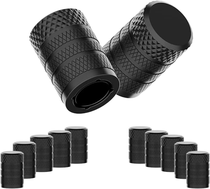 Anodized Aluminum Tire Valve Stem Caps, 10-Piece Set