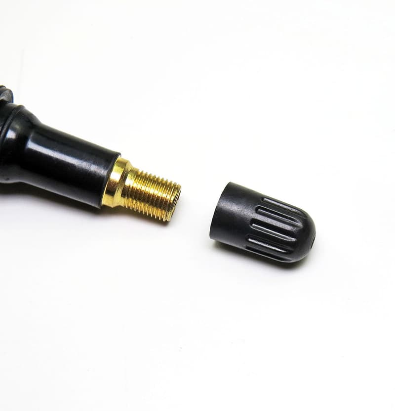 Universal Black Plastic Tire Valve Stem Caps - 8 Pack with Rubber Seal