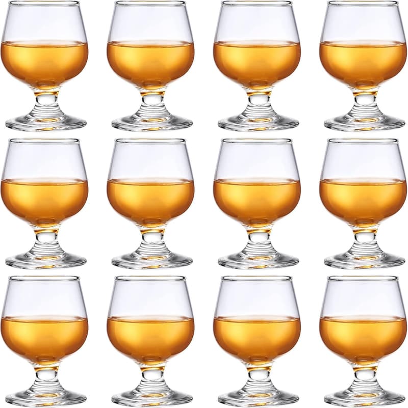 Clear 3.5 oz Shot Glass Set for Tasting Spirits (12 Pieces)