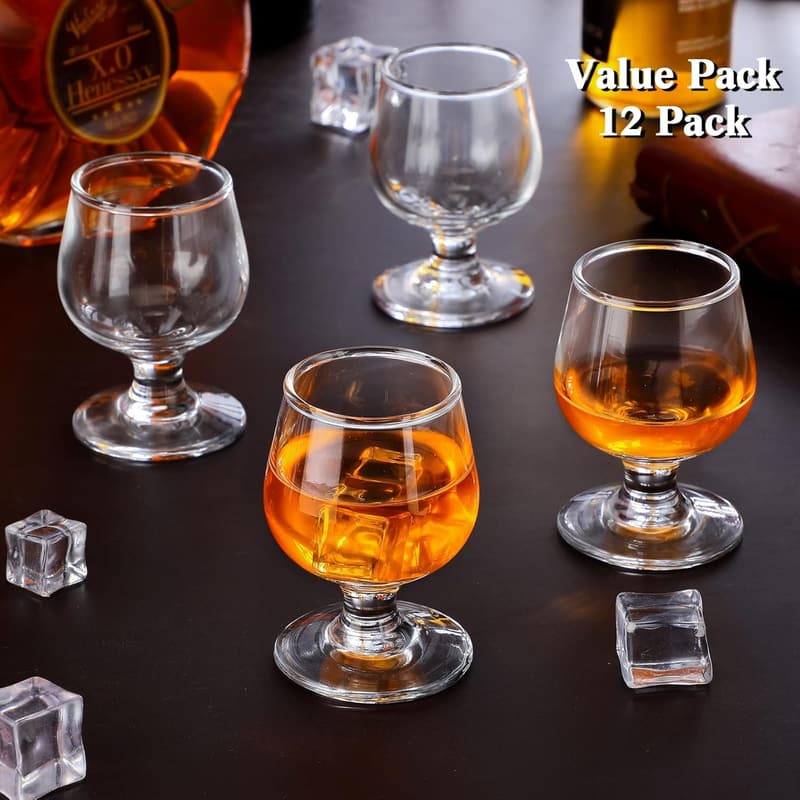 Clear 3.5 oz Shot Glass Set for Tasting Spirits (12 Pieces)