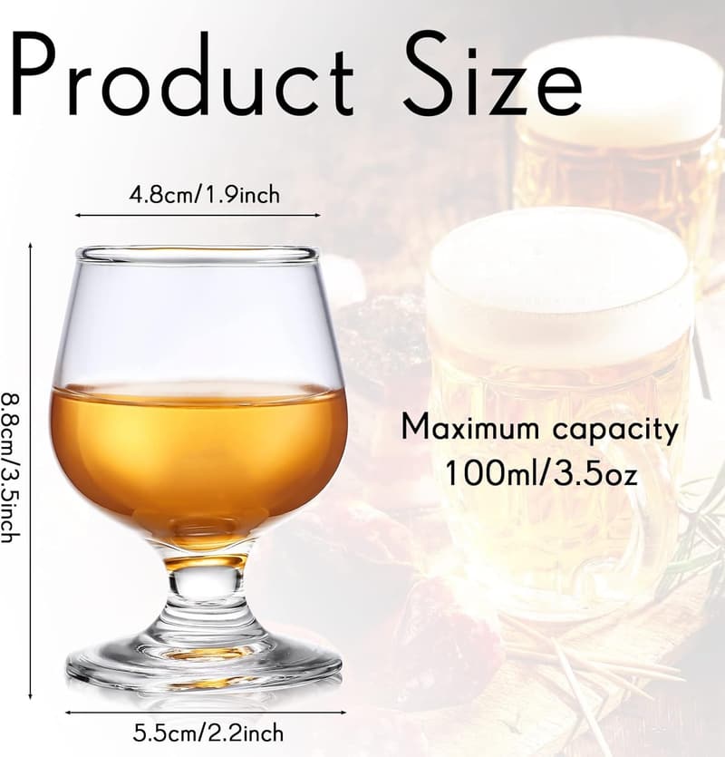 Clear 3.5 oz Shot Glass Set for Tasting Spirits (12 Pieces)
