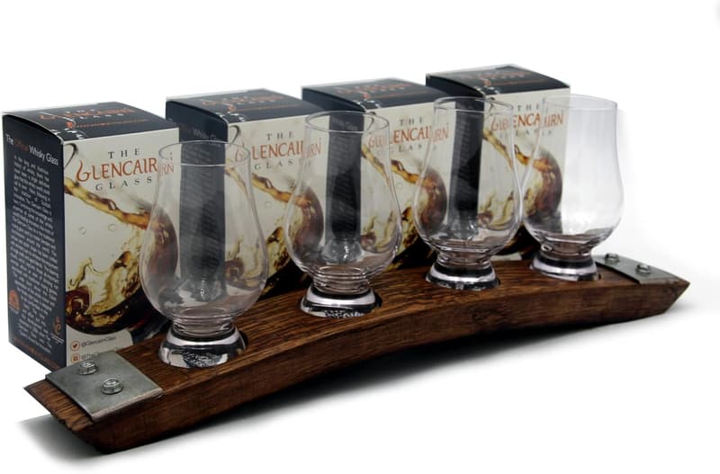 Whiskey Tasting Flight Set with Glasses - Red Mahogany
