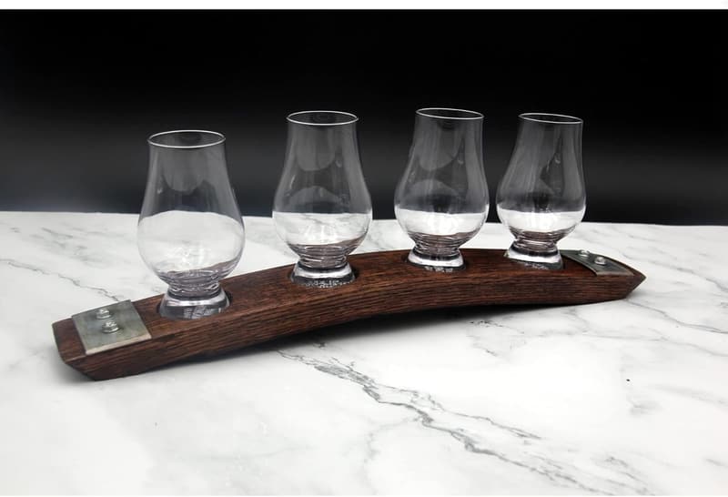 Whiskey Tasting Flight Set with Glasses - Red Mahogany