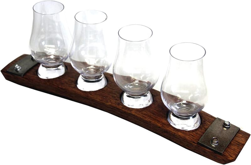 Whiskey Tasting Flight Set with Glasses - Red Mahogany