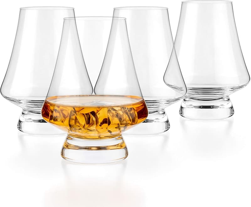 Handcrafted Bourbon Whisky Snifter Glass Set of 4 - 7 oz