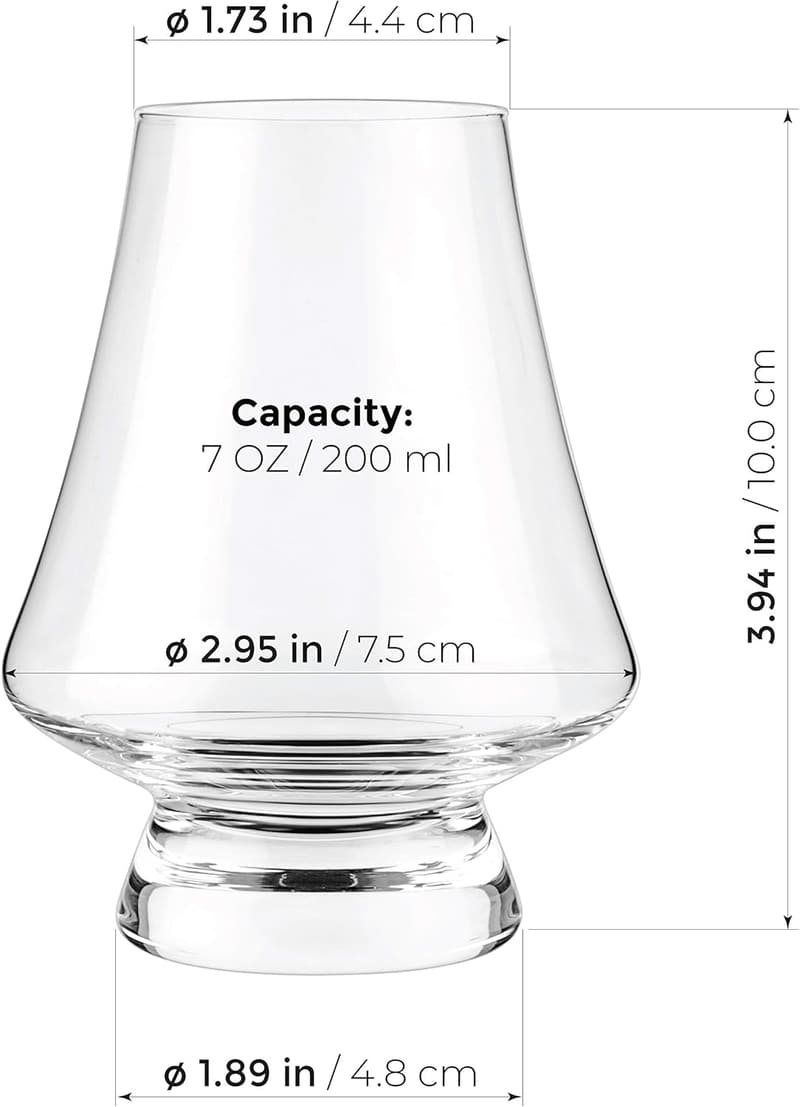 Handcrafted Bourbon Whisky Snifter Glass Set of 4 - 7 oz
