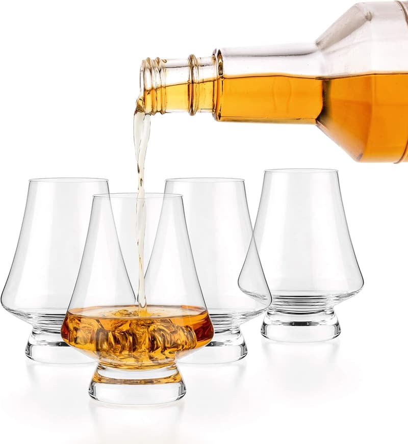 Handcrafted Bourbon Whisky Snifter Glass Set of 4 - 7 oz