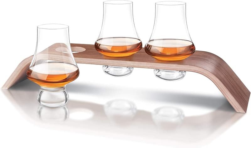 Whiskey Flight Tasting Set with Lead-Free Crystal Glasses