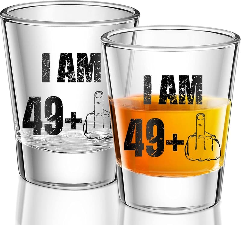 Funny Black Middle Finger Shot Glasses - 2oz Birthday Gift