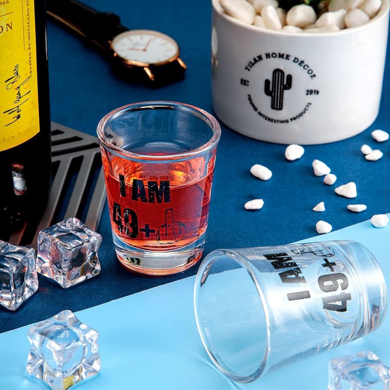 Funny Black Middle Finger Shot Glasses - 2oz Birthday Gift