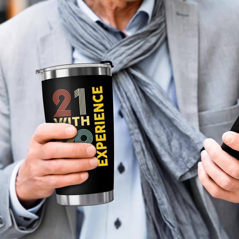 50th Birthday Black Tumbler Gift for Men and Women
