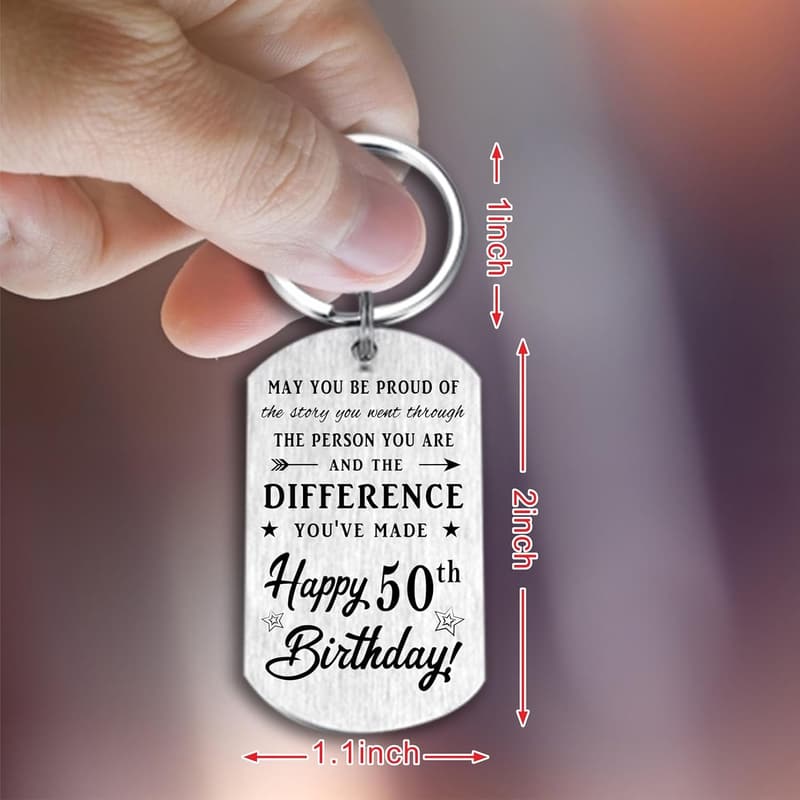 Personalized Birthday Keychain Gift for Men and Women