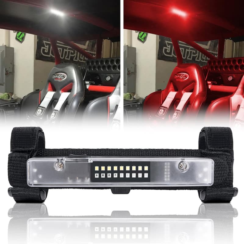 Universal Roll Bar Interior Dome Light for UTVs - White/Red