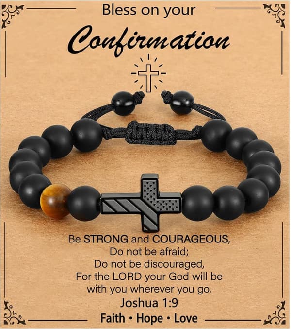 Easter Christian Cross Bracelet for Boys and Teens