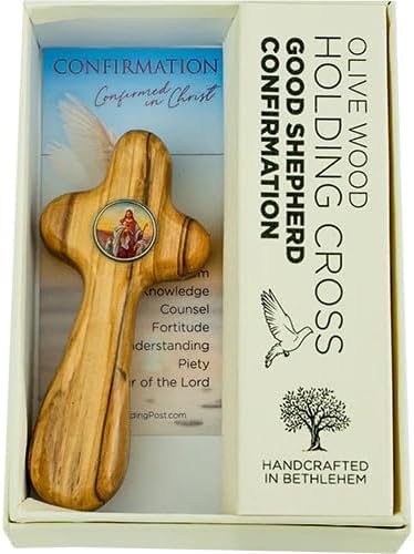 Deluxe Handcrafted Olive Wood Cross for Catholic Confirmation