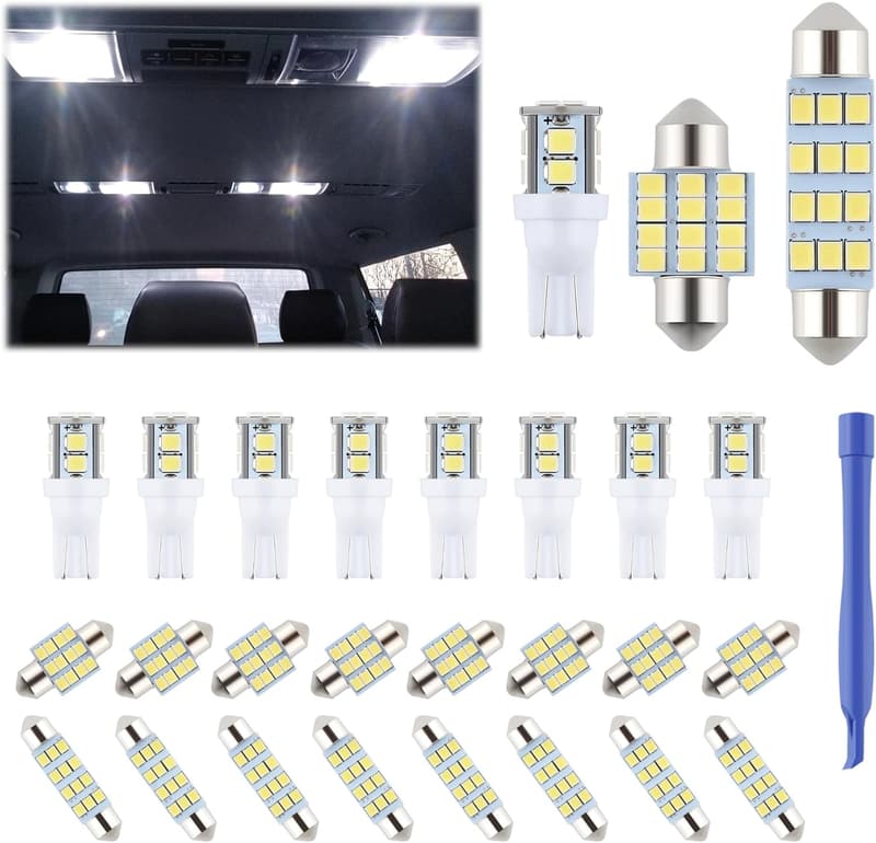 LED Car Interior Bulb Kit - 24-Piece Replacement Set