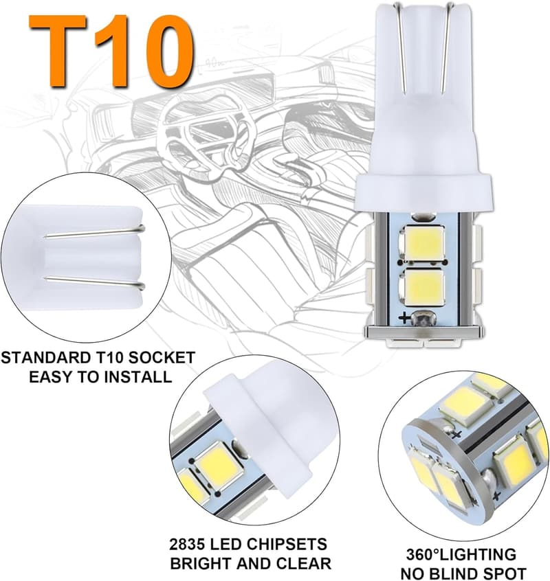 LED Car Interior Bulb Kit - 24-Piece Replacement Set