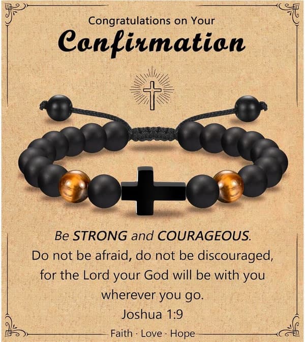Easter Gift: Cross Bracelet for Boys - Baptism & Communion