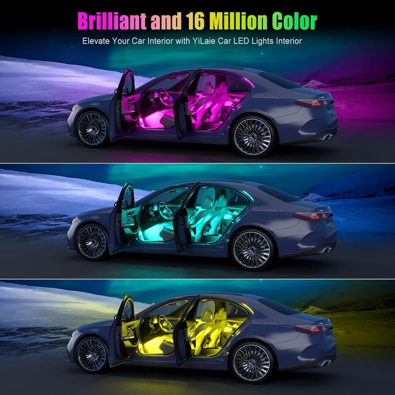 Multicolor LED Car Interior Lights Kit with APP & Music Sync