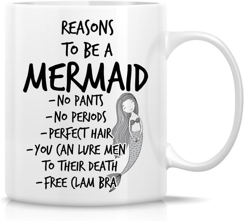 Mermaid-Inspired 11 oz Ceramic Mug - Funny Birthday Gift
