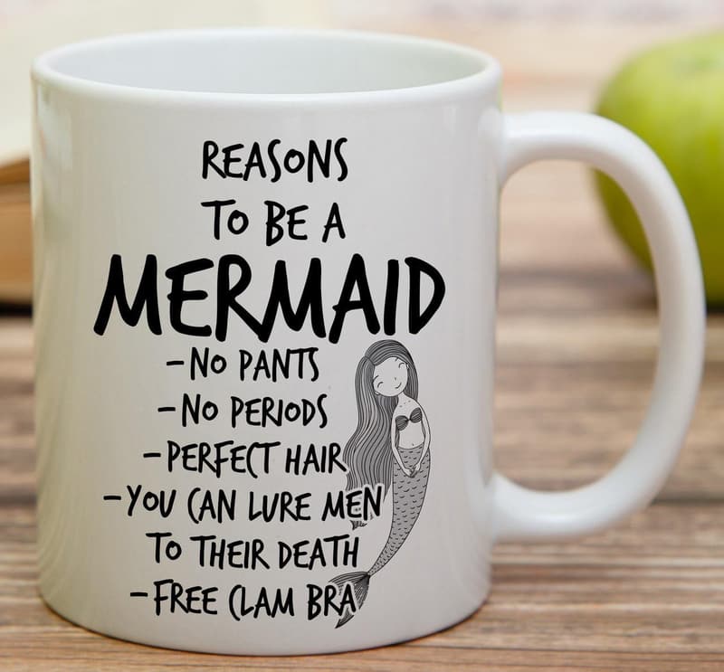 Mermaid-Inspired 11 oz Ceramic Mug - Funny Birthday Gift