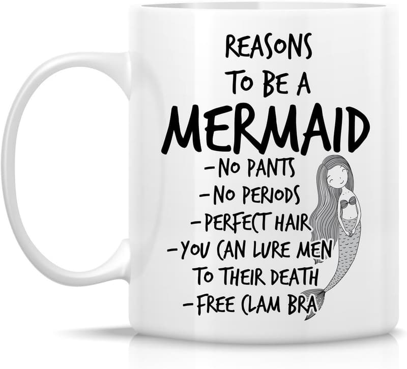 Mermaid-Inspired 11 oz Ceramic Mug - Funny Birthday Gift
