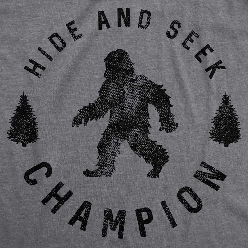 Funny Bigfoot Graphic Tee for Men - Hide and Seek Champion