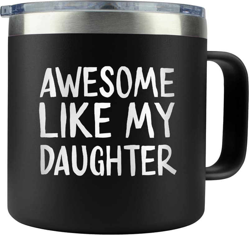 Father's Day Black Tumbler - 14 oz Gift for Dad