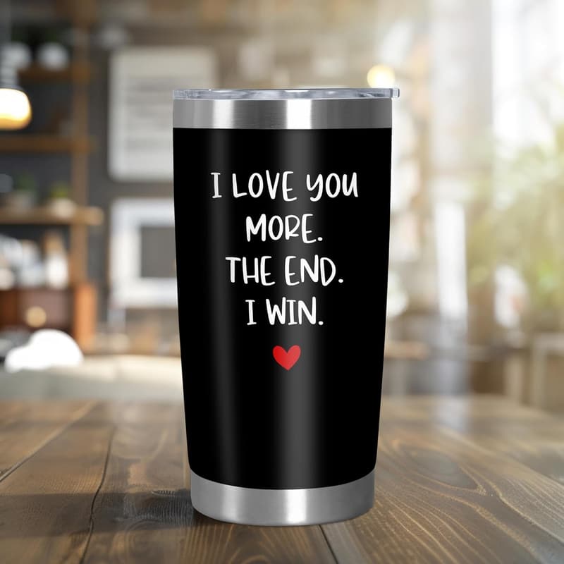 Father's Day Black Stainless Steel Coffee Tumbler - 20 Oz