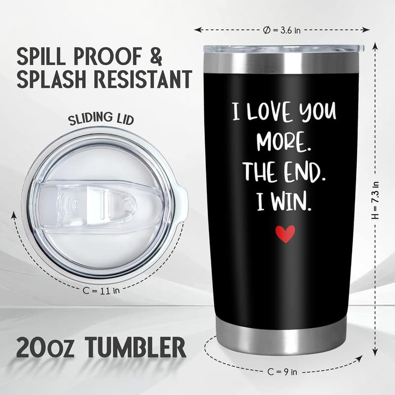 Father's Day Black Stainless Steel Coffee Tumbler - 20 Oz