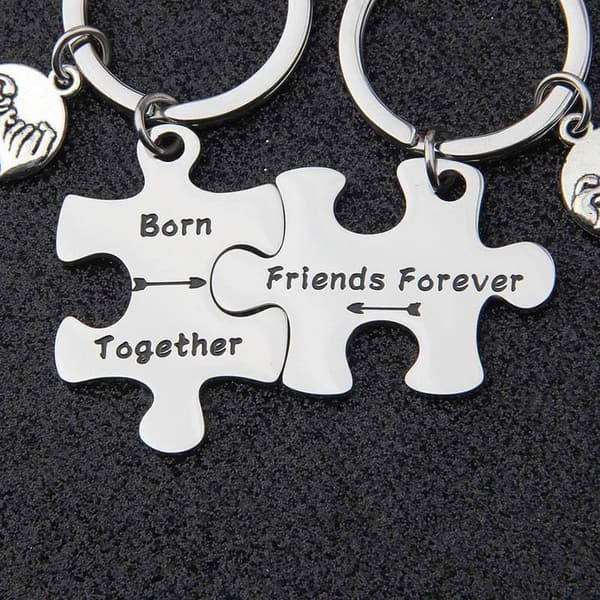 Twin Sister Keychain Set - Born Together Friends Forever