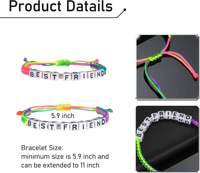 Friendship Bracelets - Handmade Braided Rope Gift for Girls