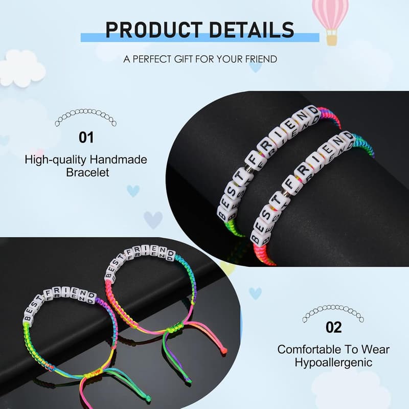 Friendship Bracelets - Handmade Braided Rope Gift for Girls