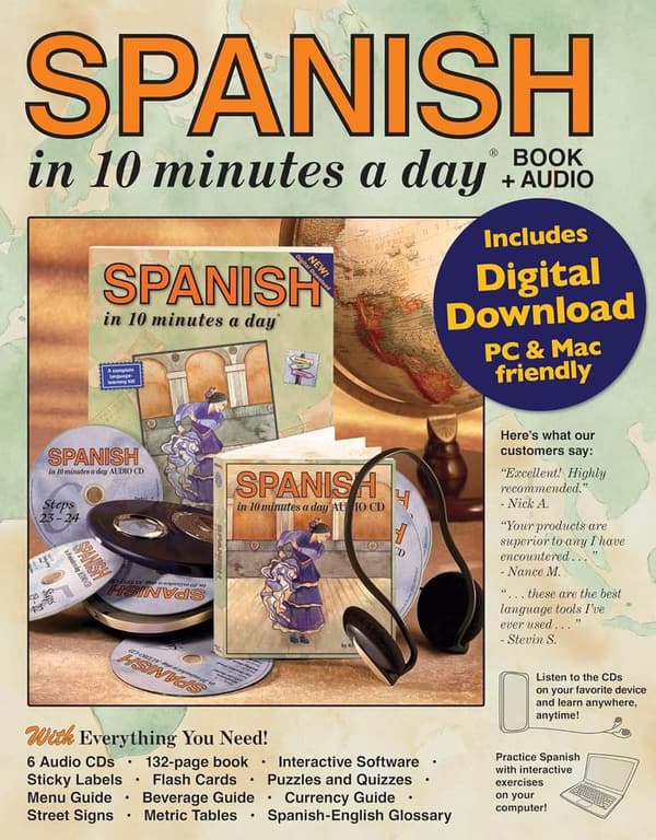 10-Minute Daily Spanish Language Book & Audio