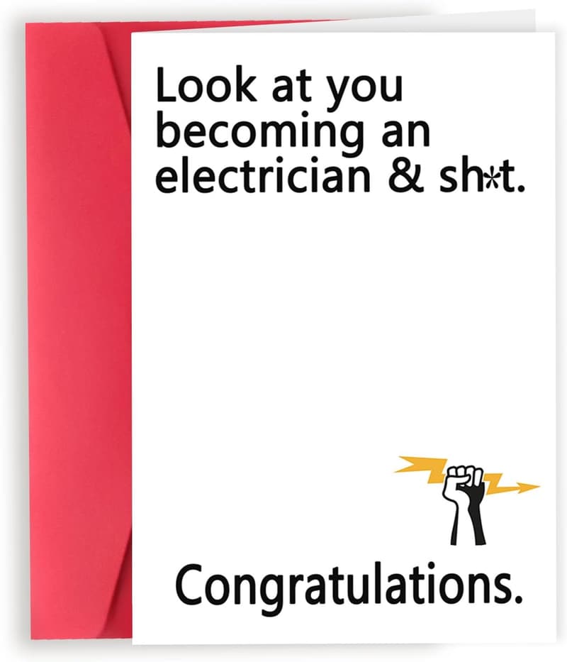 Electrician Graduation Card - Funny Gift for Apprentices
