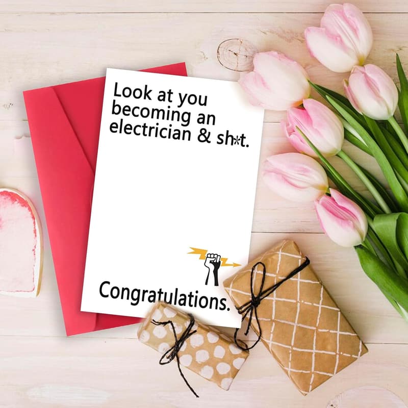 Electrician Graduation Card - Funny Gift for Apprentices