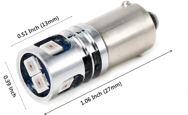 Super Bright 12V BA9S Red LED Replacement Bulbs for Cars