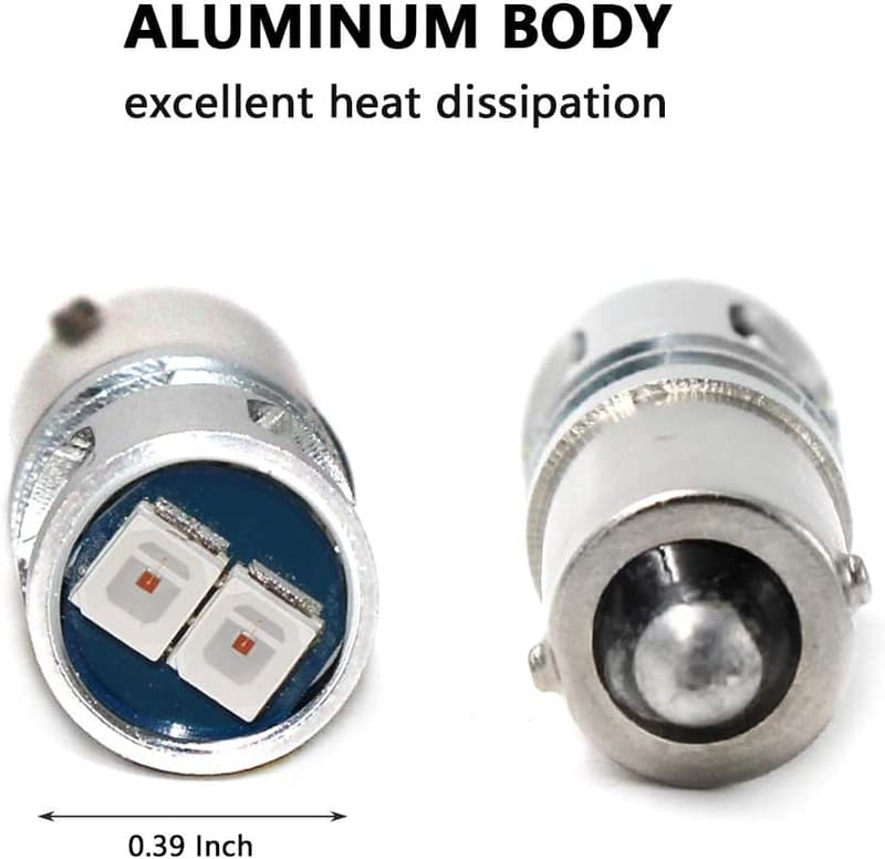 Super Bright 12V BA9S Red LED Replacement Bulbs for Cars