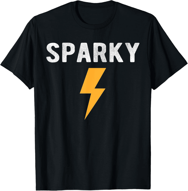 Funny Electrician T-Shirt with Sparky Nickname & Lightning Bolt