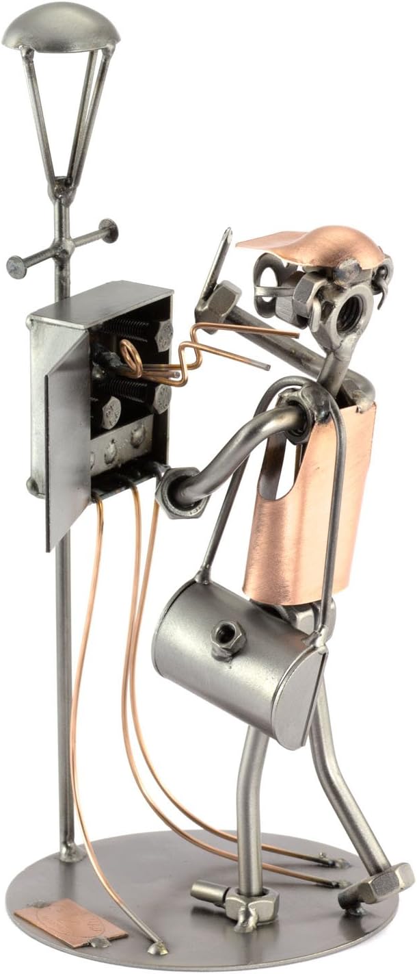 Handmade Metal Electrician Sculpture - Unique Gift for Birthdays