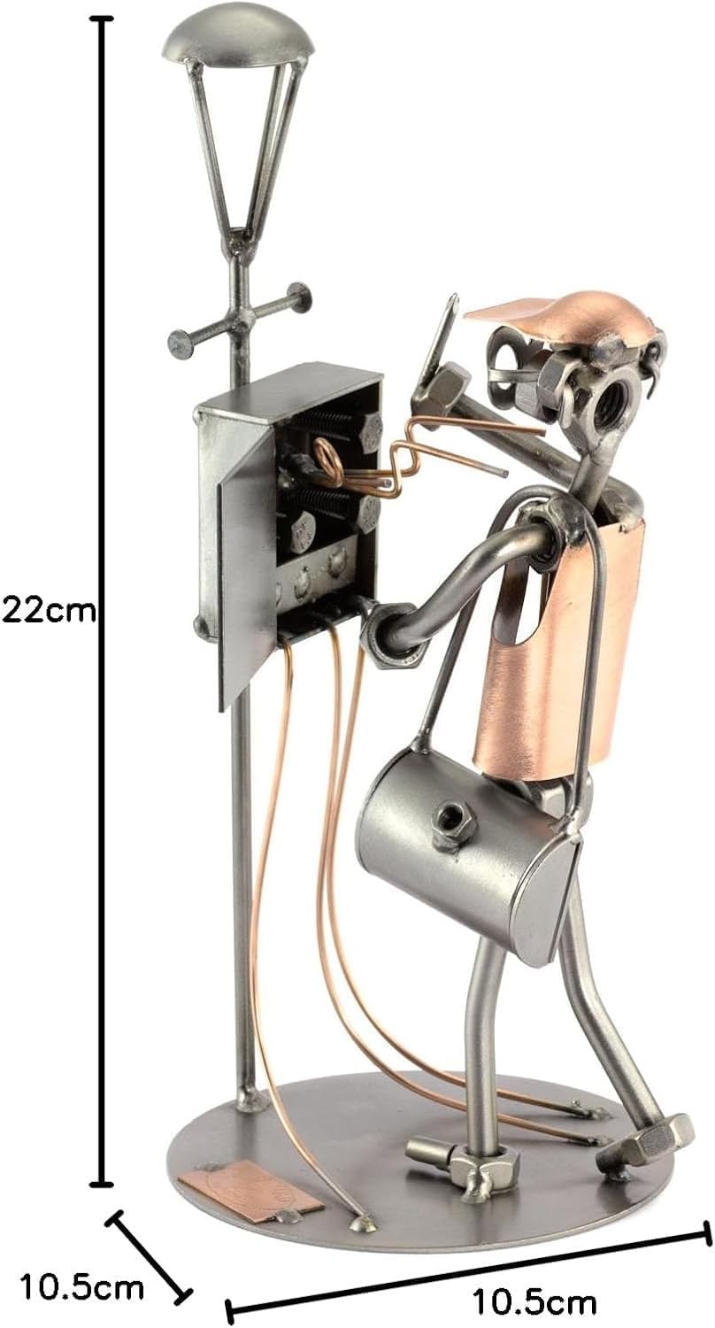 Handmade Metal Electrician Sculpture - Unique Gift for Birthdays