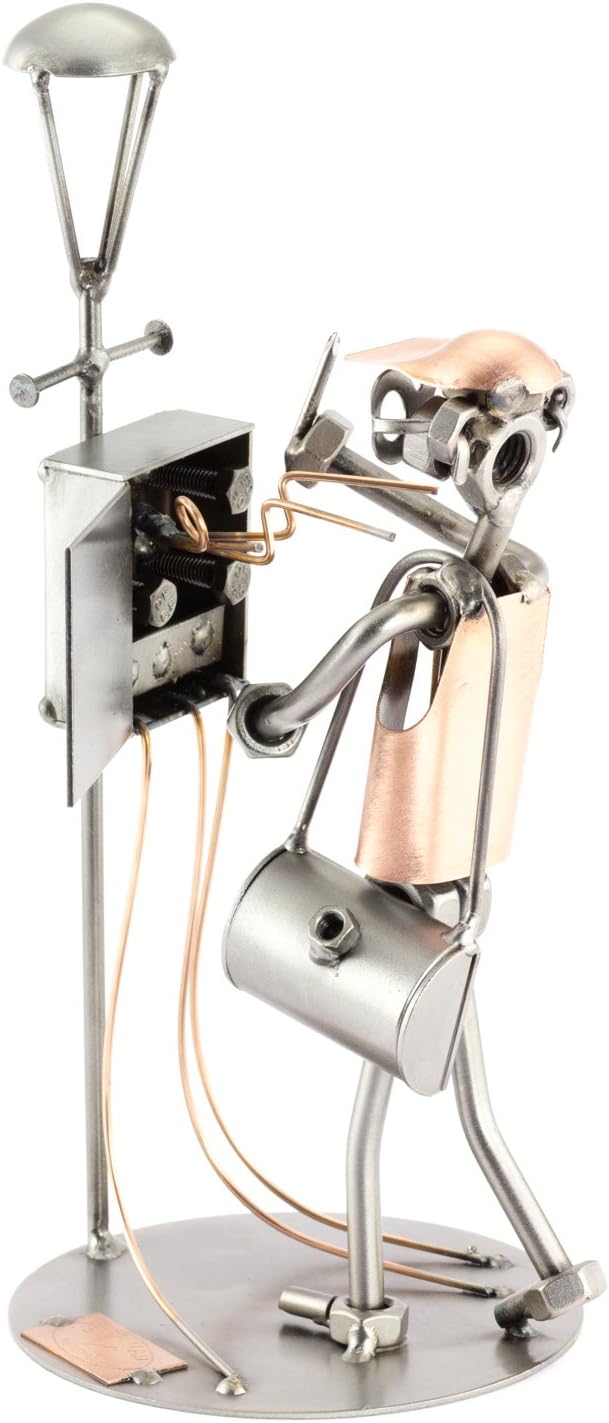 Handmade Metal Electrician Sculpture - Unique Gift for Birthdays