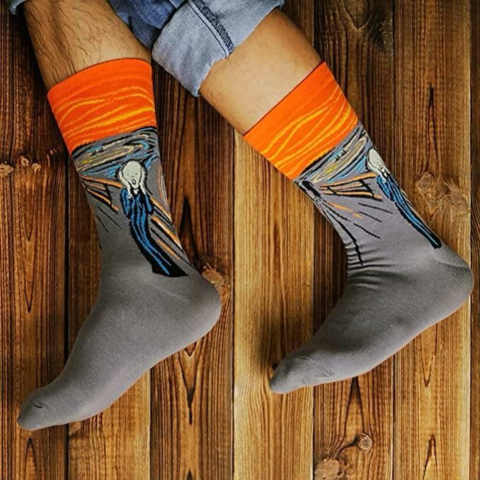 Famous Art Patterned Cotton Socks for Women - 5 Pairs