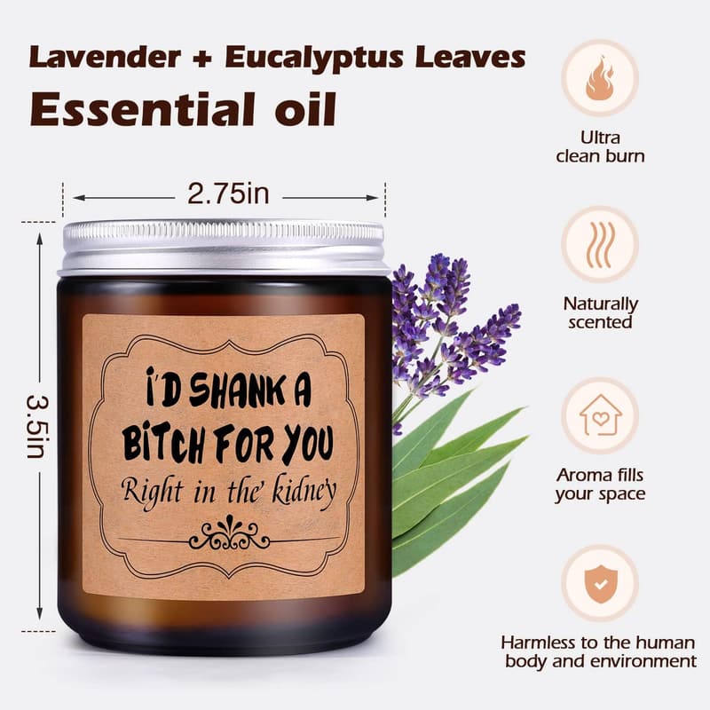 Lavender Scented Candle Gift for Women - Unique Birthday Present