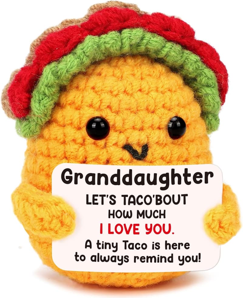 Handmade Crochet Taco Gift for Granddaughter's Birthday