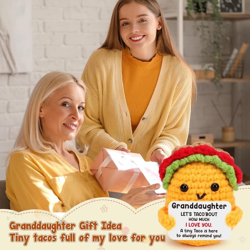 Handmade Crochet Taco Gift for Granddaughter's Birthday