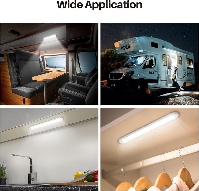 12V LED Light Bar with Switch - 120 LEDs, 1500LM (4 Pack)