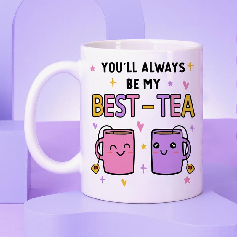 Friendship Coffee Mug - 11oz White Ceramic Gift for Besties