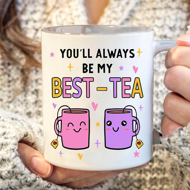 Friendship Coffee Mug - 11oz White Ceramic Gift for Besties
